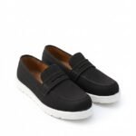 Classic Chunky Suede Loafers - Black