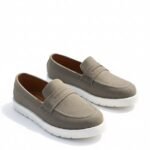 Classic Chunky Suede Loafers - Grey