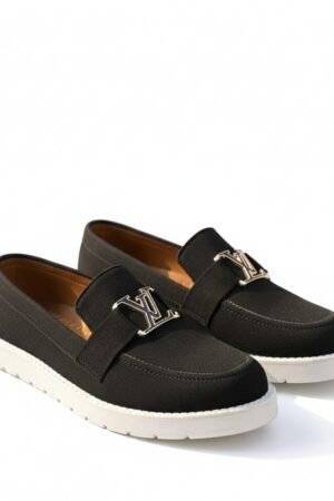 LV Style Chunky Suede Loafer black