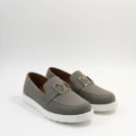 LV Style Chunky Suede Loafer - Grey