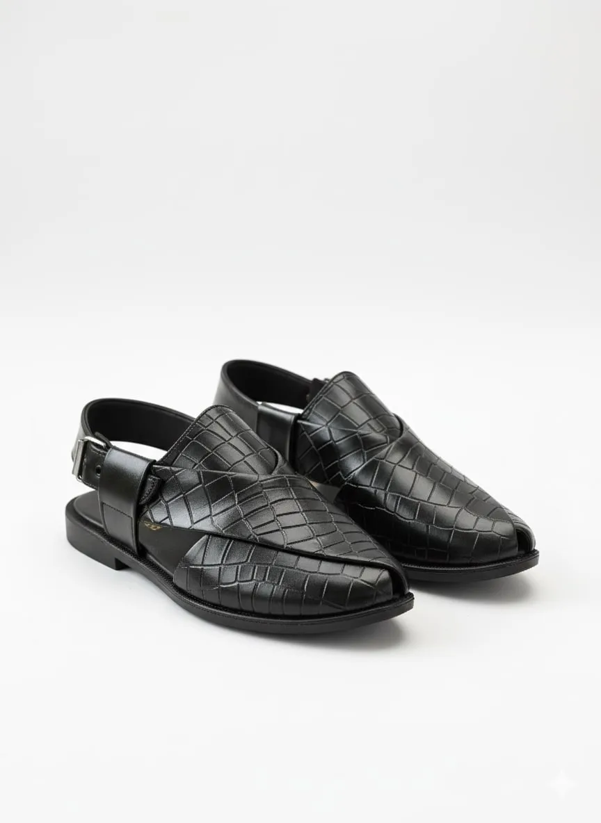 croc leather Peshawari Chappal