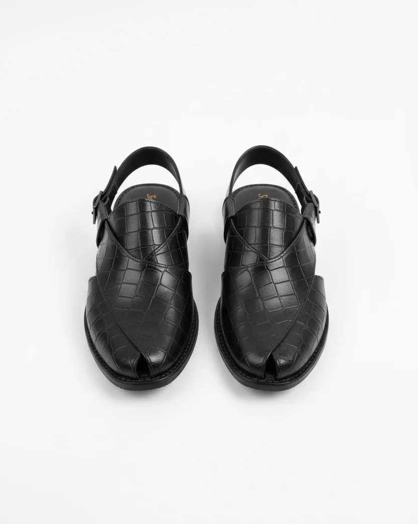 Peshawari Chappal Black