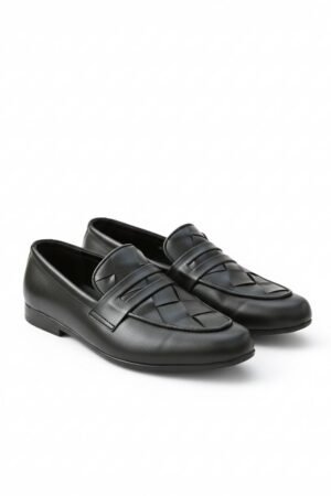 black leather shoes