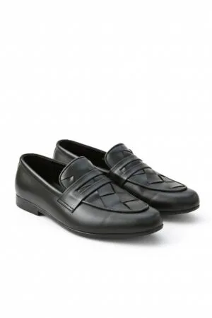black leather shoes