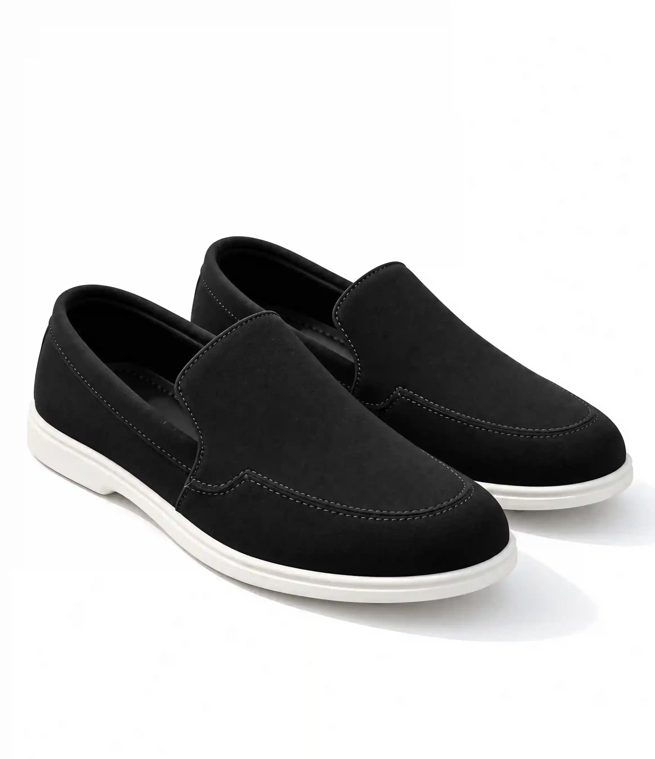 Italian Velaro Suede Loafers - Black